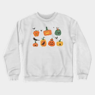 Orange Halloween Pumpkins Crewneck Sweatshirt